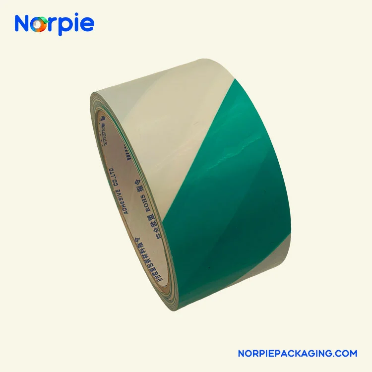 Nastro di avvertenza verde e bianco